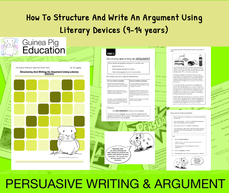 Structure An Argument Using Literary Devices (Write A Balanced Argument Pack) 9-14 years