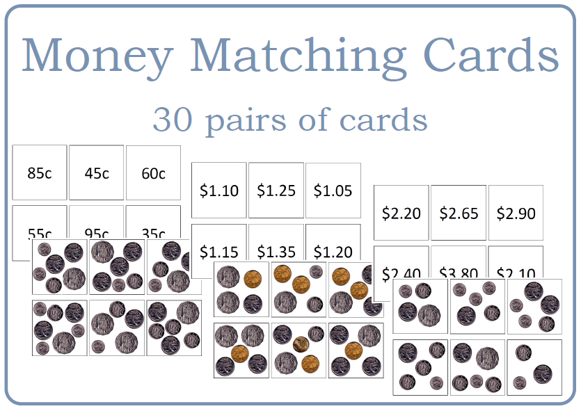 Australian Money Matching Cards