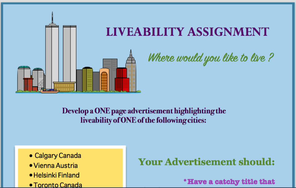 Liveability Task