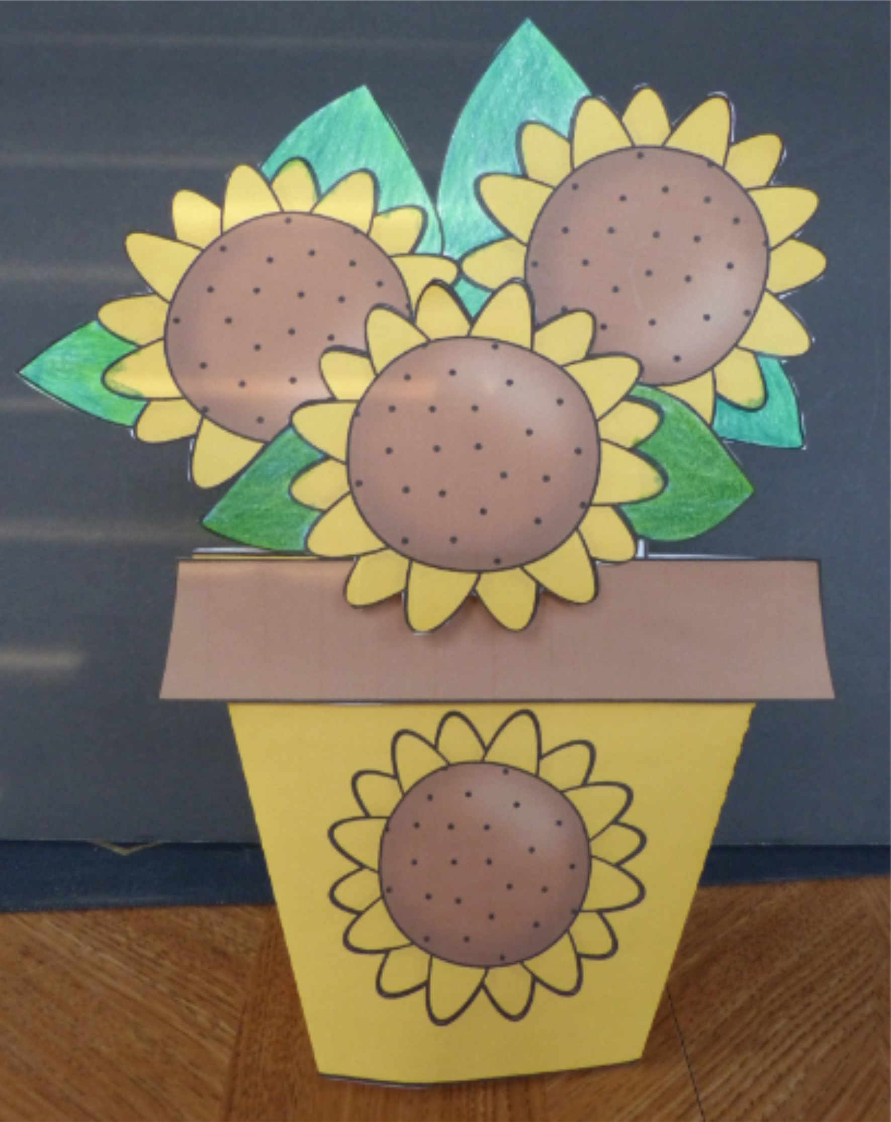 Thanksgiving Crafts - Flower Pot of Sunflowers