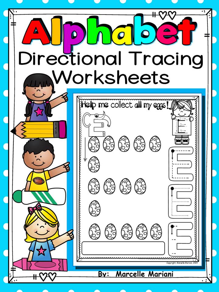 ALPHABET DIRECTIONAL TRACING PRACTICE WORKSHEETS