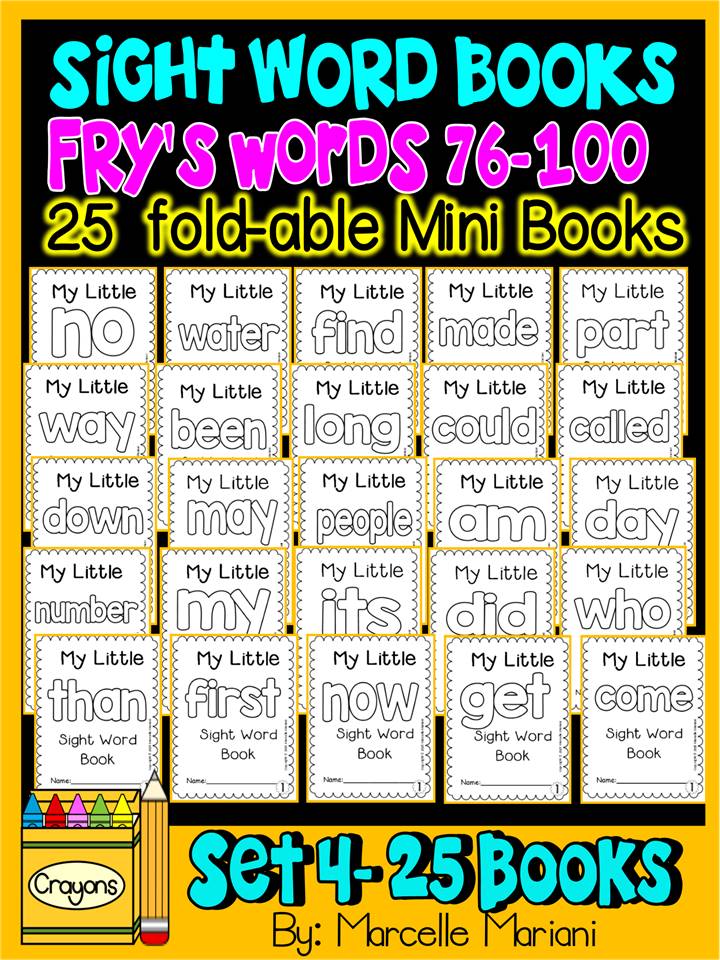 Sight Word BOOKS-ONE PAGE FOLD-ABLE SIGHT WORD BOOKS SET 4