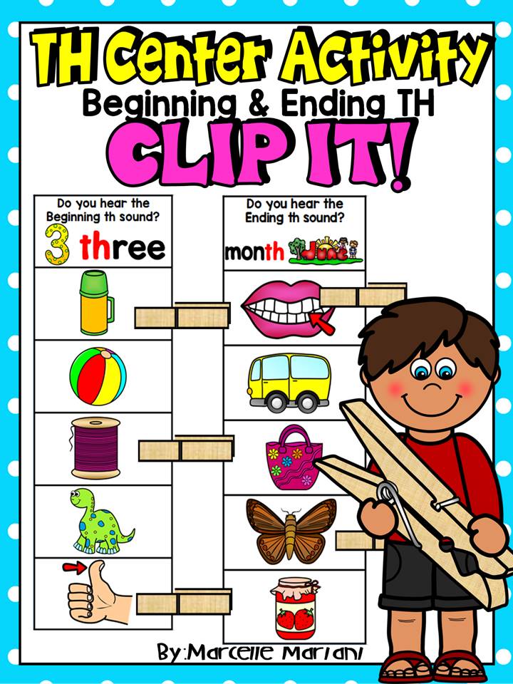 TH- BEGINNING AND ENDING TH WORDS- CLIP IT-ADAPTABLE LITERACY CENTRE