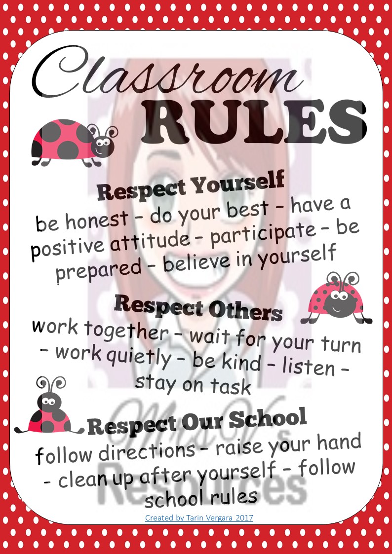 Ladybug Classroom Rules