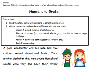 Hansel and Gretel Reading Comprehension