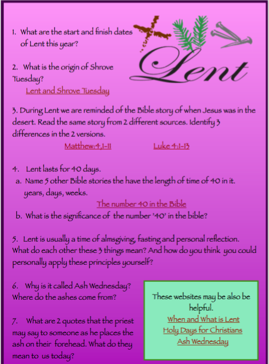 Ash Wednesday and Lent