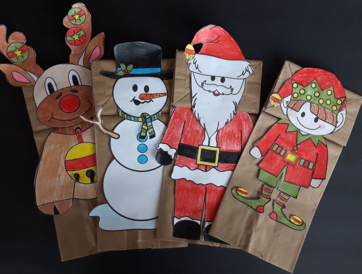 Christmas Paper Bag Puppets