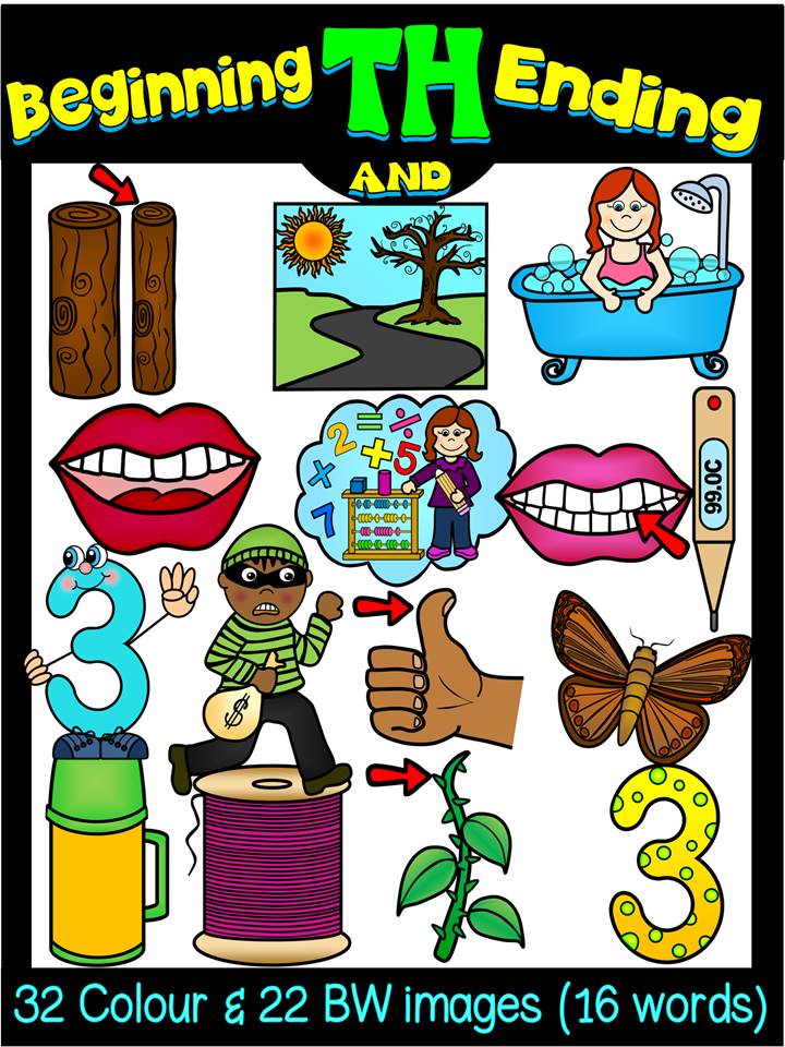 DIGRAPHS-BEGINNING & ENDING TH DIGRAPH CLIPART GRAPHICS
