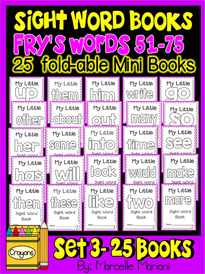 Sight Word BOOKS-ONE PAGE FOLD-ABLE SIGHT WORD BOOKS SET 3