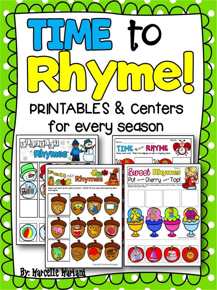 TIME to RHYME: Rhyming Activities and Printables for every Season