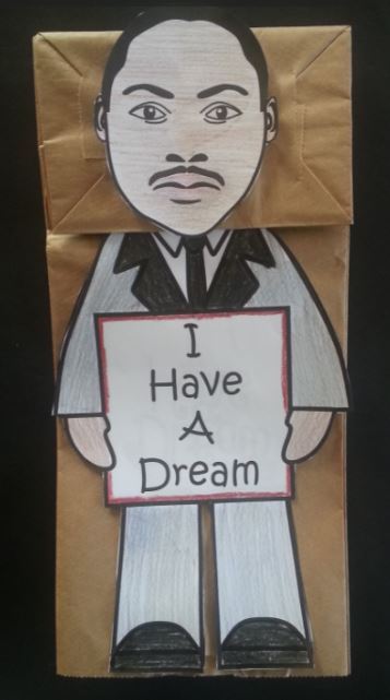 Martin Luther King Crafts - Paper Bag Puppets