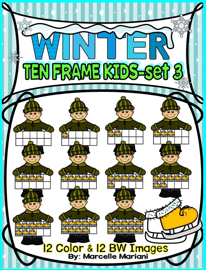 TEN FRAME KIDS- WINTER EDITION- SET 3- COMMERICAL USE