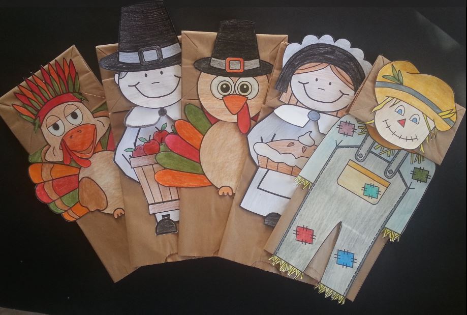 Thanksgiving Crafts - Paper Bag Puppets