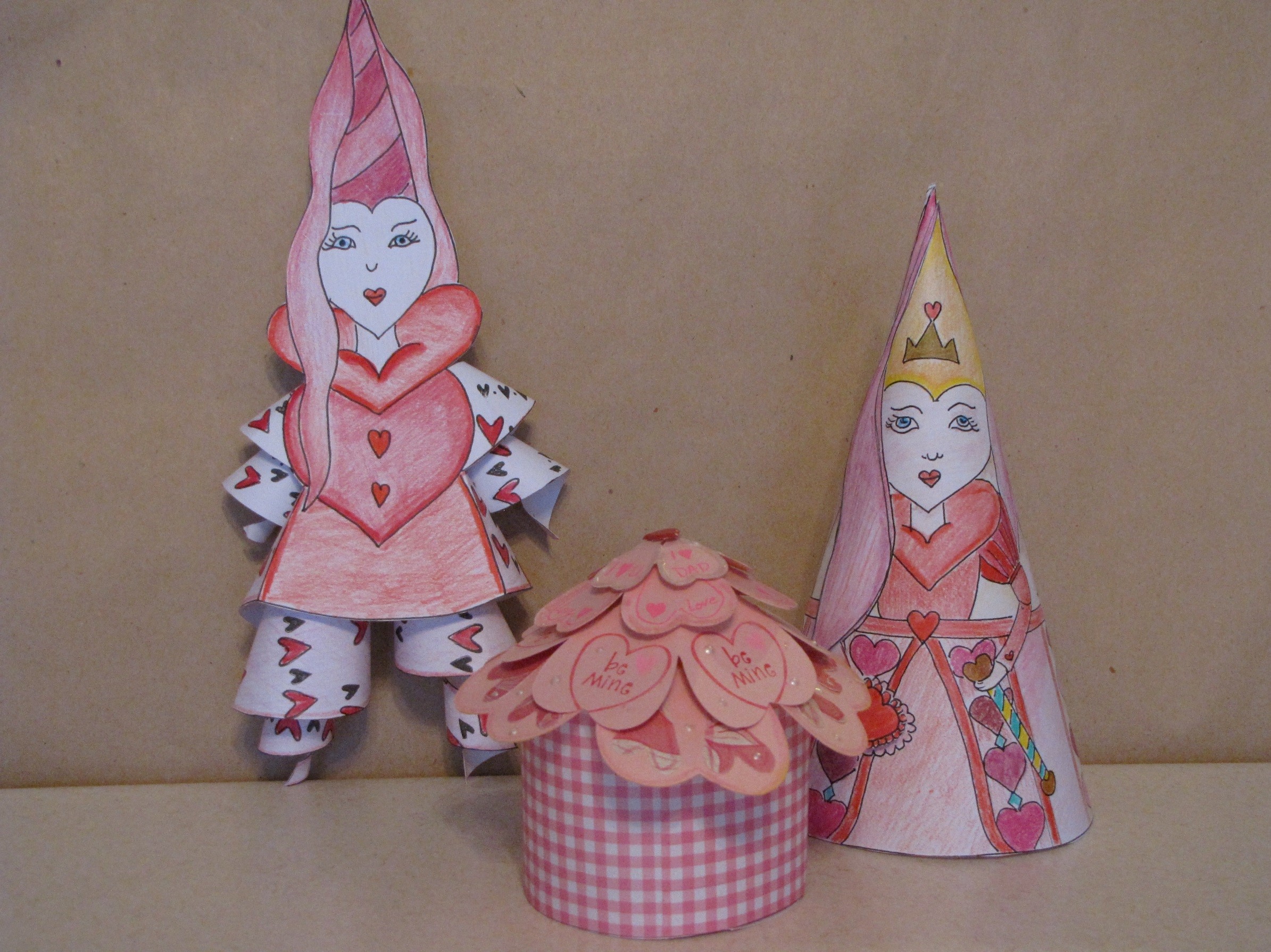 Valentine's Day Crafts - Princess of Hearts (Conehead & Jiggly Legs) & a Cupcake