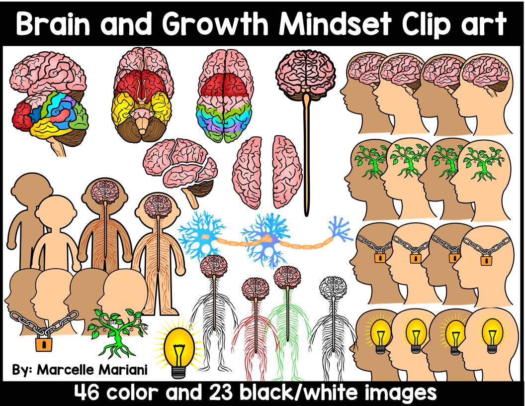 Growth Mindset and Brain Clipart