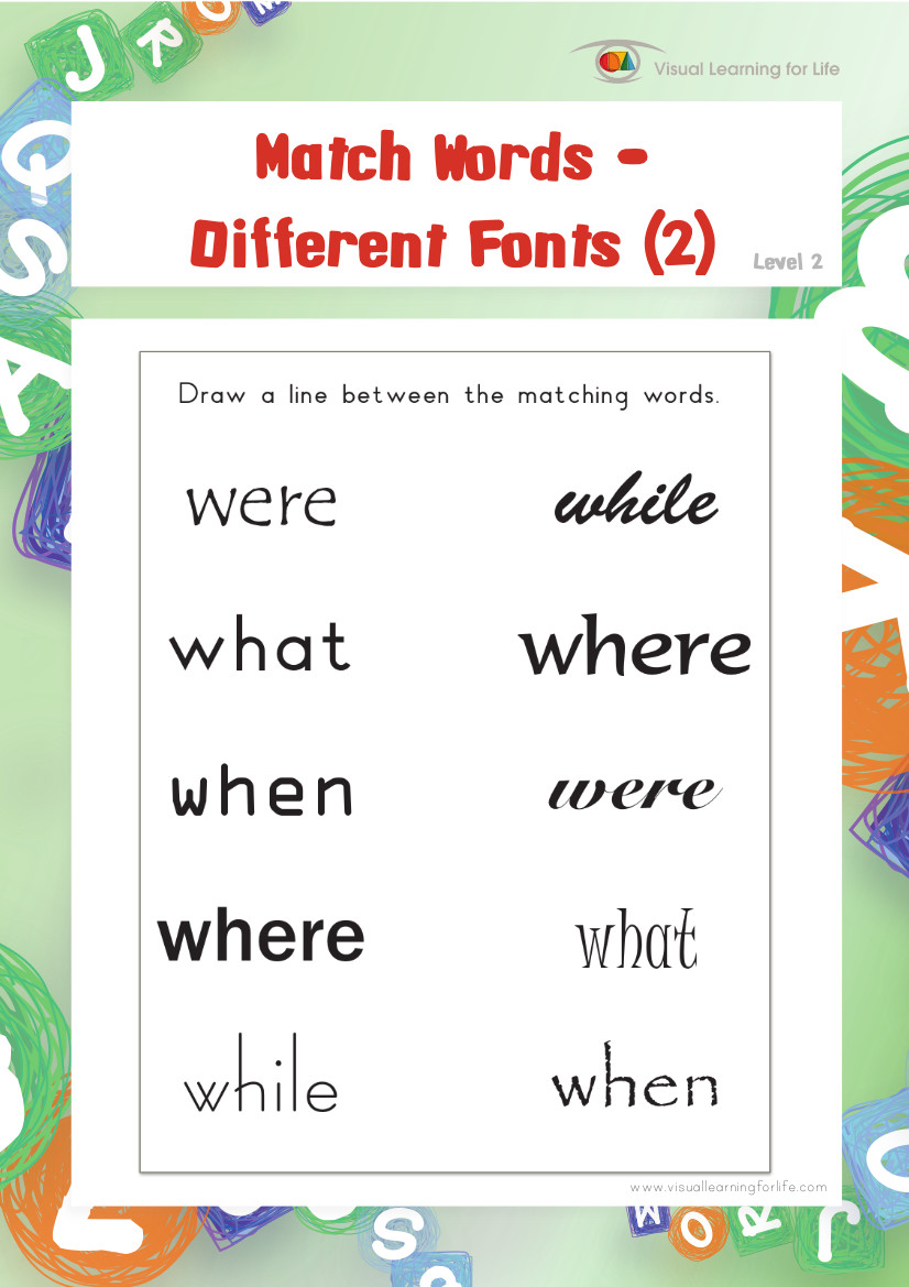 Match Words-Different Fonts (2)