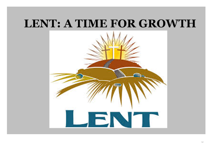 5.2 Lent: A Time for Growth Smart-board pages
