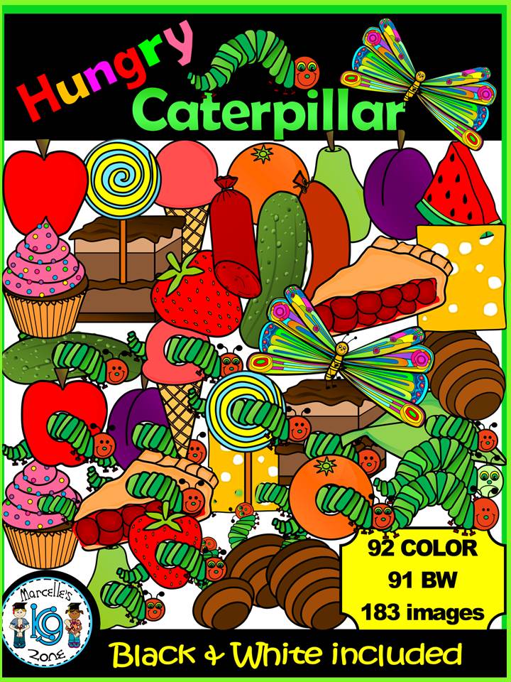 The Very Hungry Caterpilar-Clipart Graphics-183 images-Commercial Use