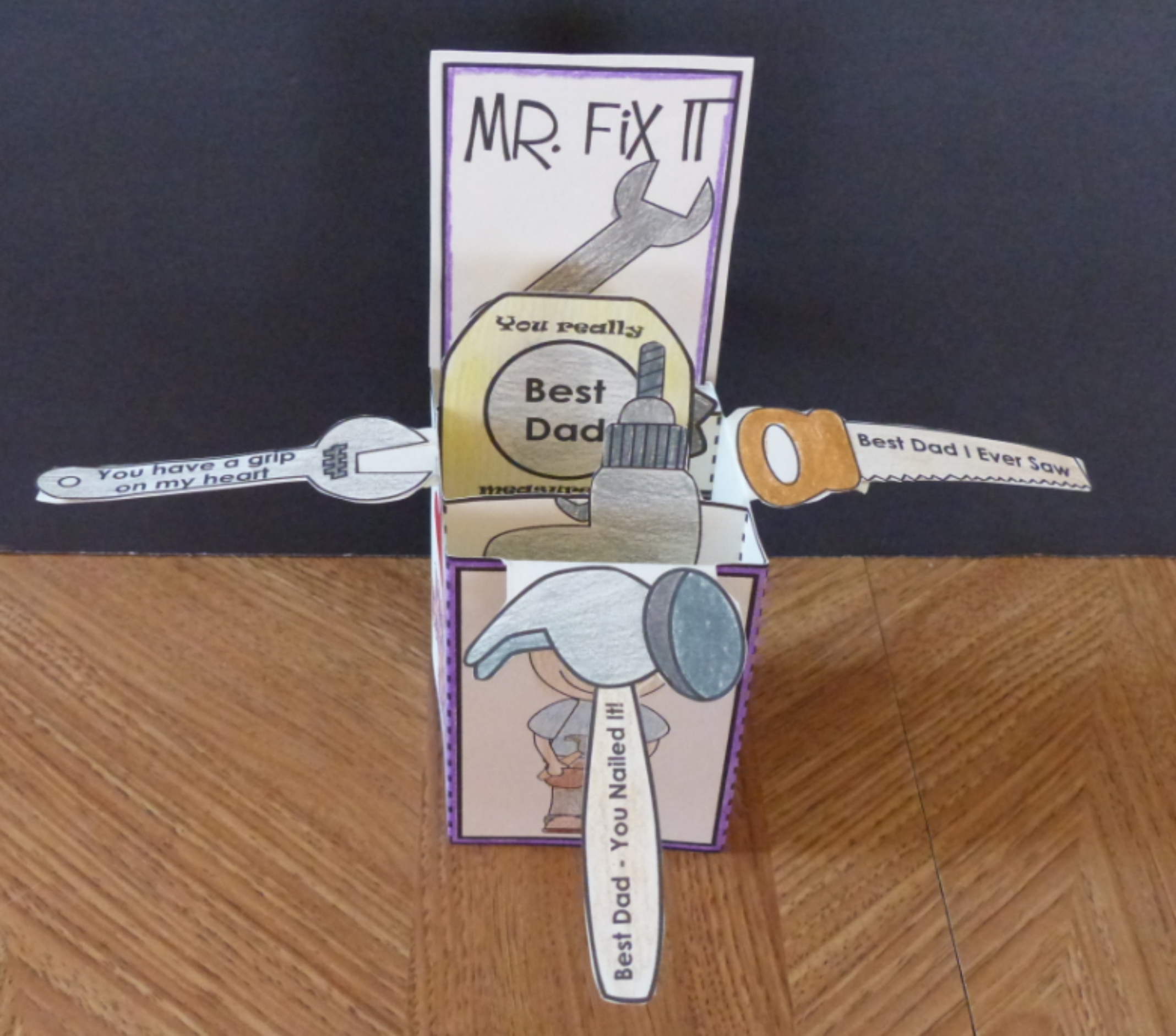 Father's Day Craft - POP-UP Mr. FIX IT Box Card