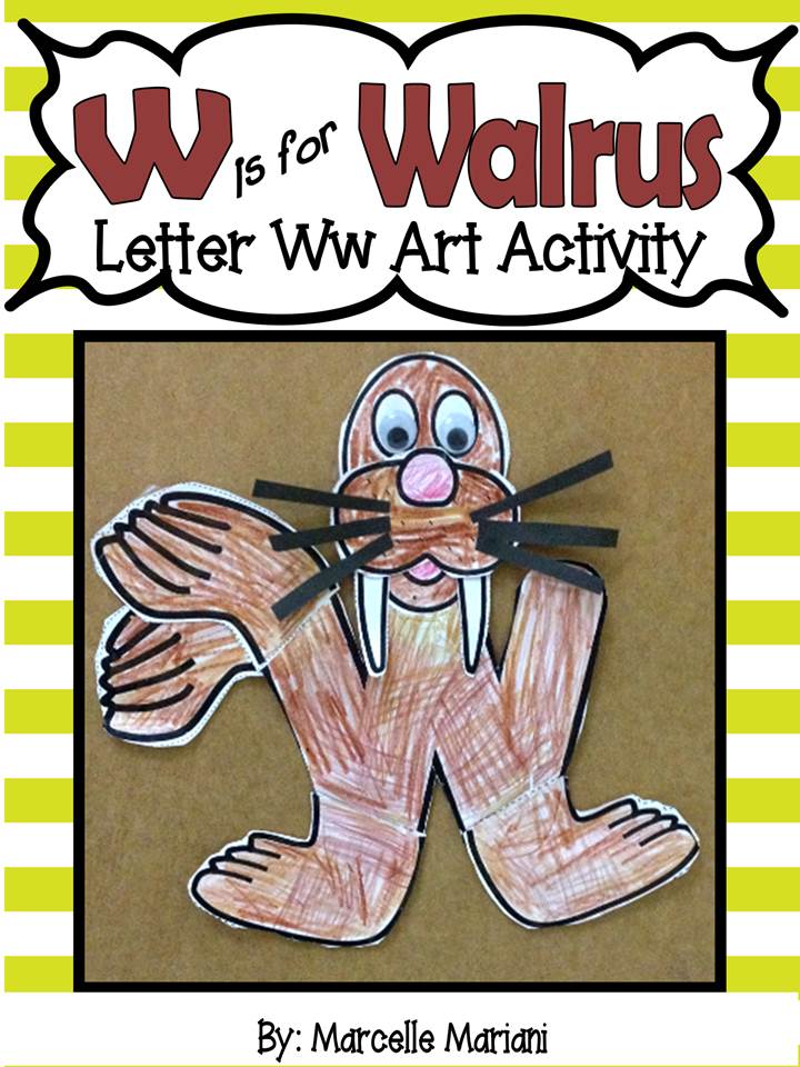 Letter of the week-Letter W-Art Activity Templates- W is for Walrus