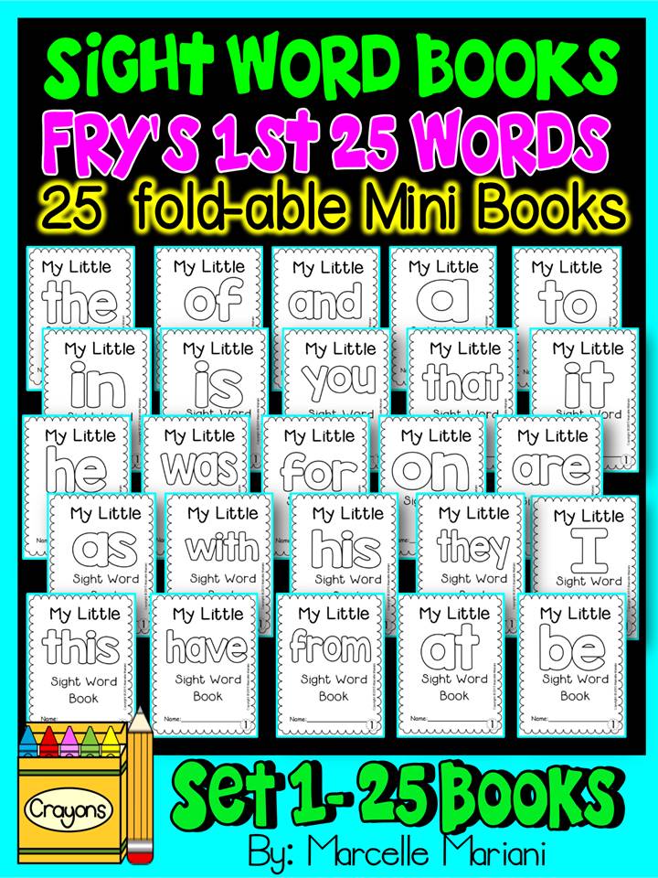 Sight Word BOOKS-ONE PAGE FOLD-ABLE SIGHT WORD BOOKS SET 1