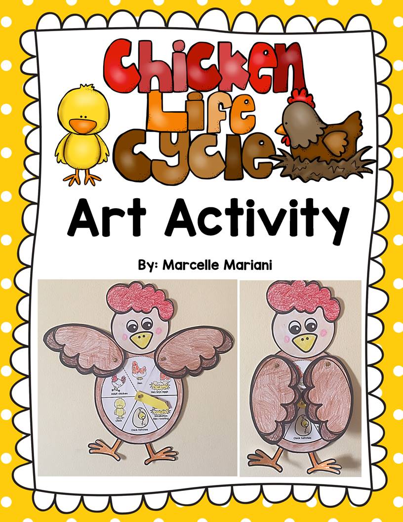 Chicken Life Cycle- Chicken Life Cycle Art Template - Differentiated