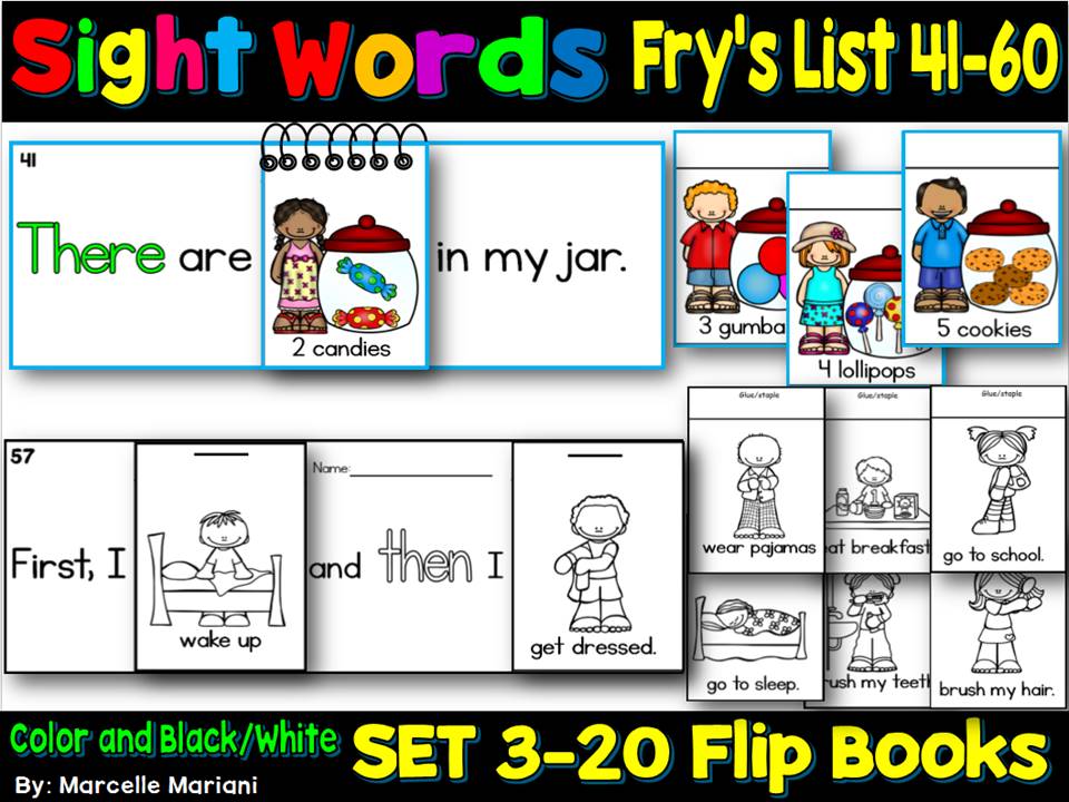 Sight Word FLIP BOOKS- Fry's First 100 Words- words 41-60 (20 FLIP BOOK Readers)