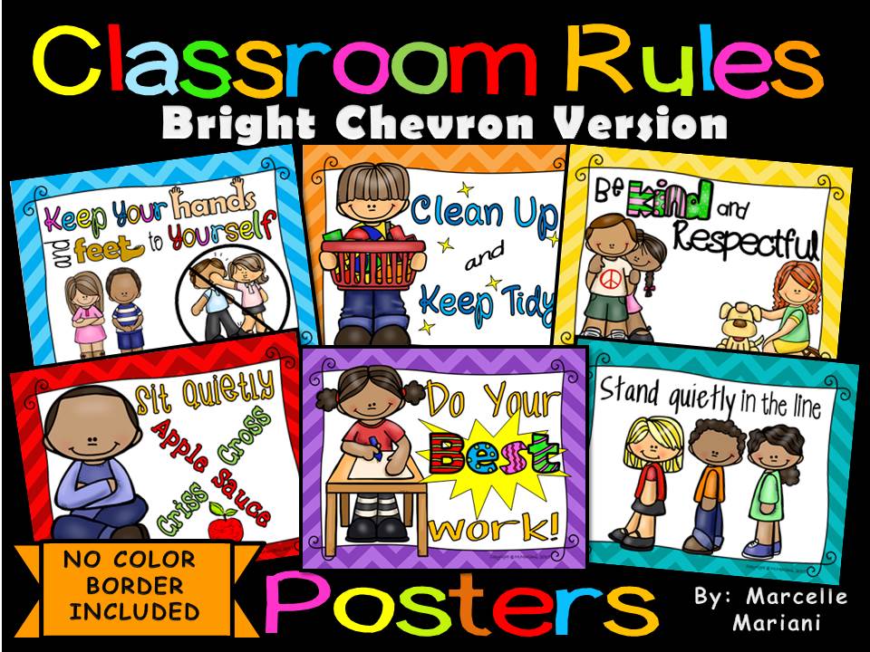 Classroom Rules Posters (CHEVRON EDITION+ No Colour Background included)