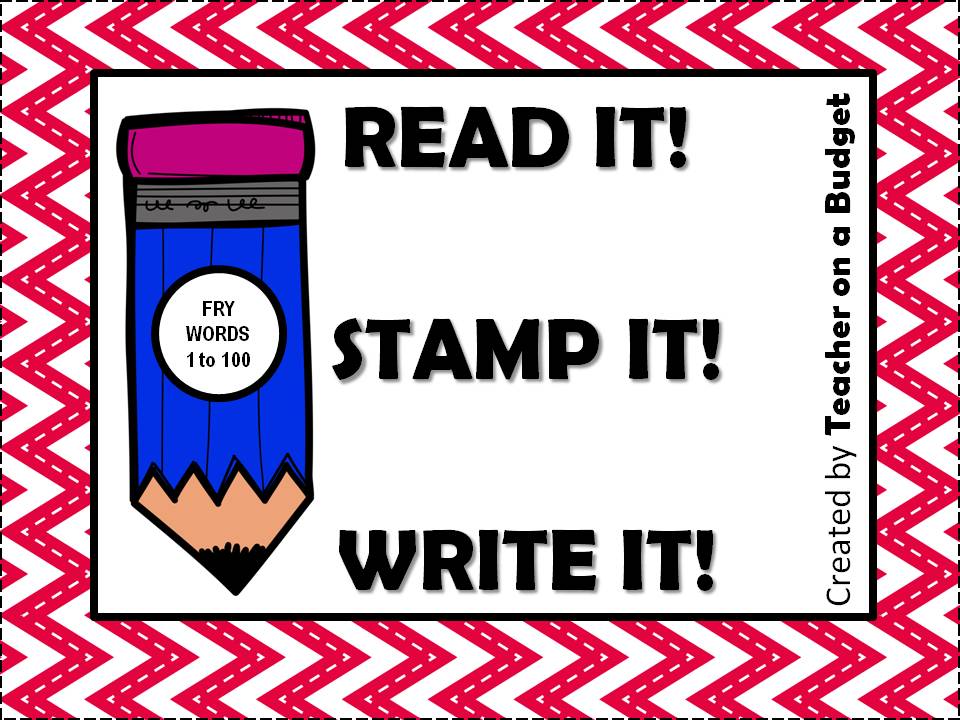 Read it! Stamp it! Write it! Fry Words 1 to 100