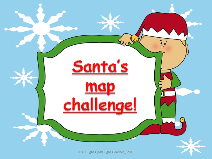Save Santa this Christmas! 4 figure grid reference map skills geography lesson