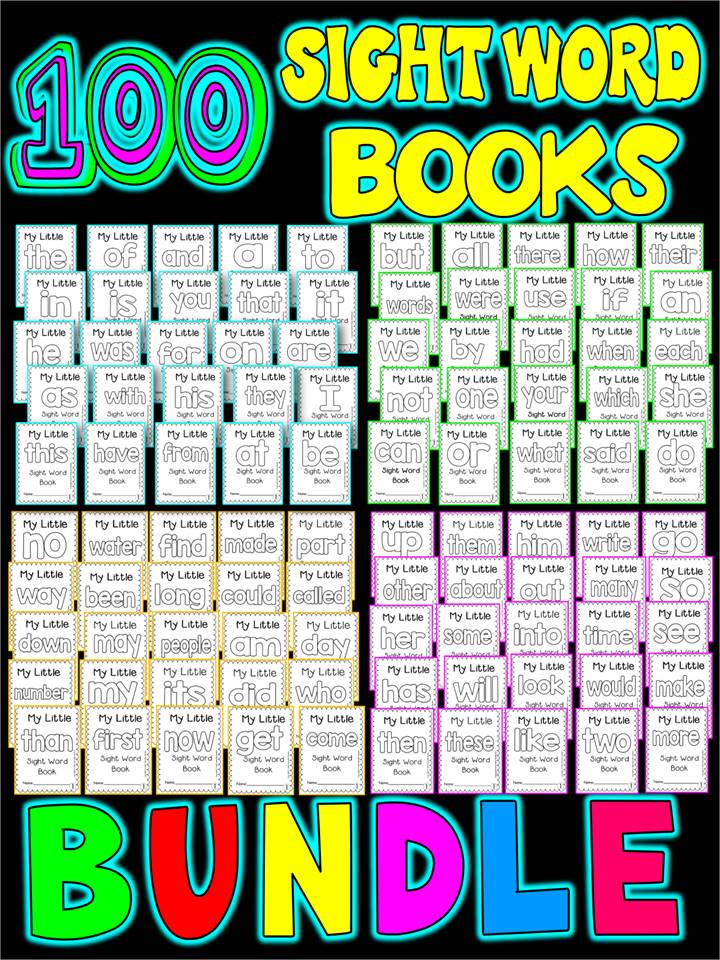 100 Sight Word BOOKS-BUNDLE PACK- 100 SIGHT WORD FOLD-ABLE BOOKS