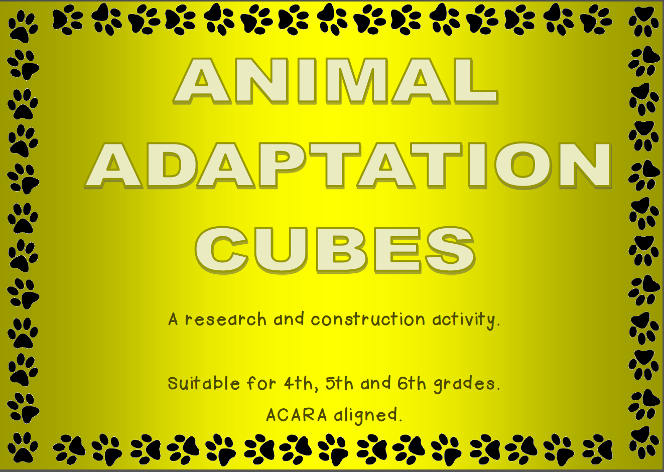 Animal Adaptation Cube