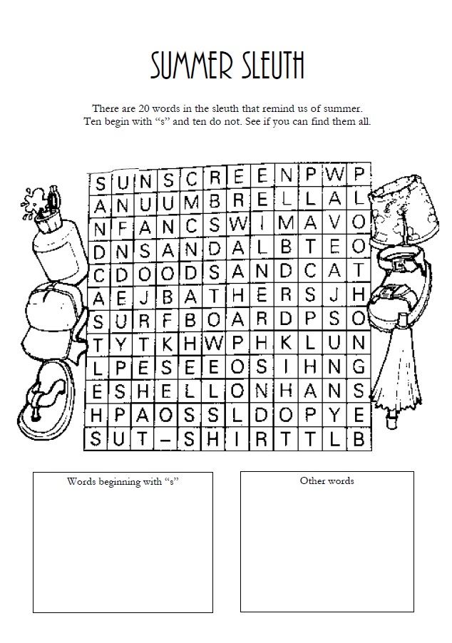 Summer Sleuth Find-a-Word