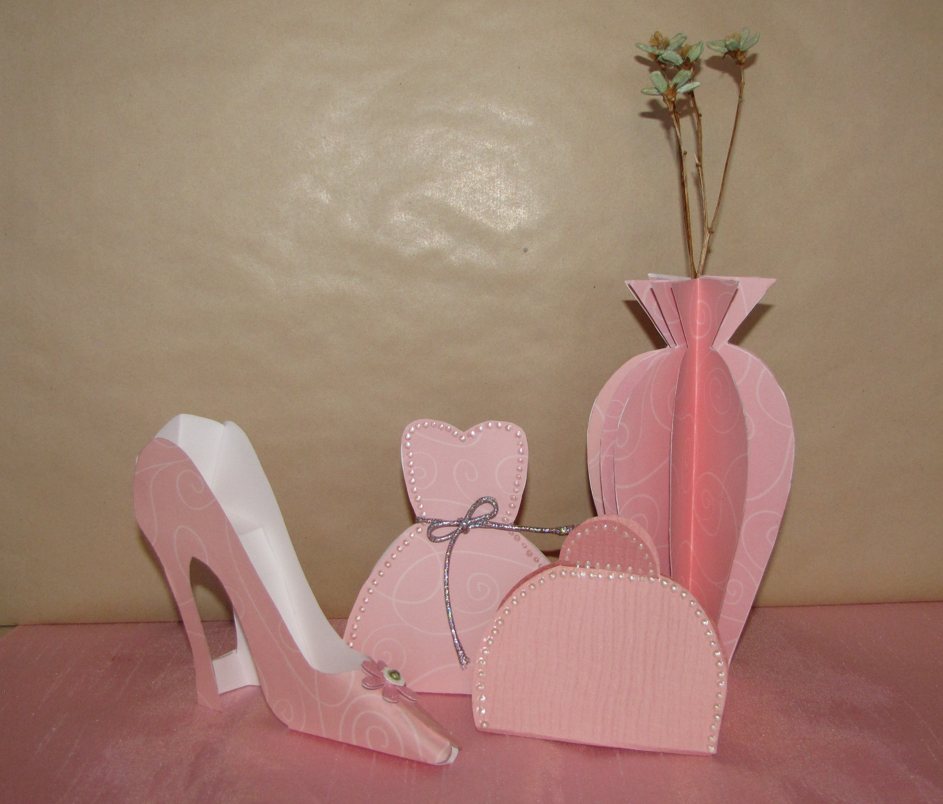 Mother's Day Craft - Shoe, Dress Box, Clutch Purse and a Vase