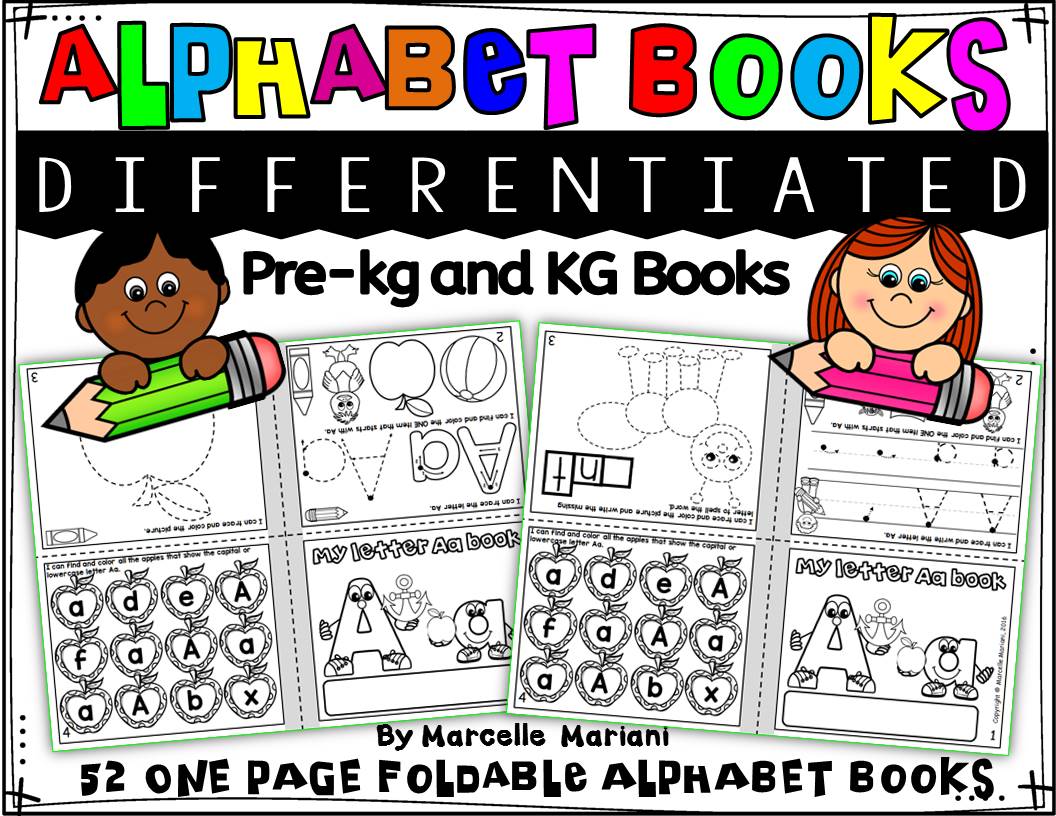 Alphabet BOOKS-TRACE, WRITE, COLOR FOLD-ABLE BOOKS - DIFFERENTIATED