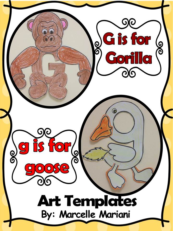 Letter of the week-Letter G-Art Activity Templates- G is for Gorilla & goose