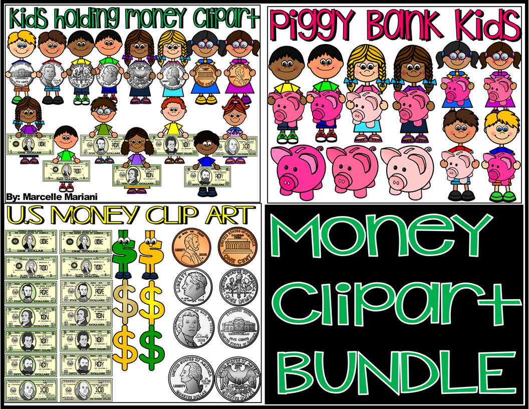 MONEY CLIP ART- KIDS HOLDING MONEY CLIP ART BUNDLE PACK