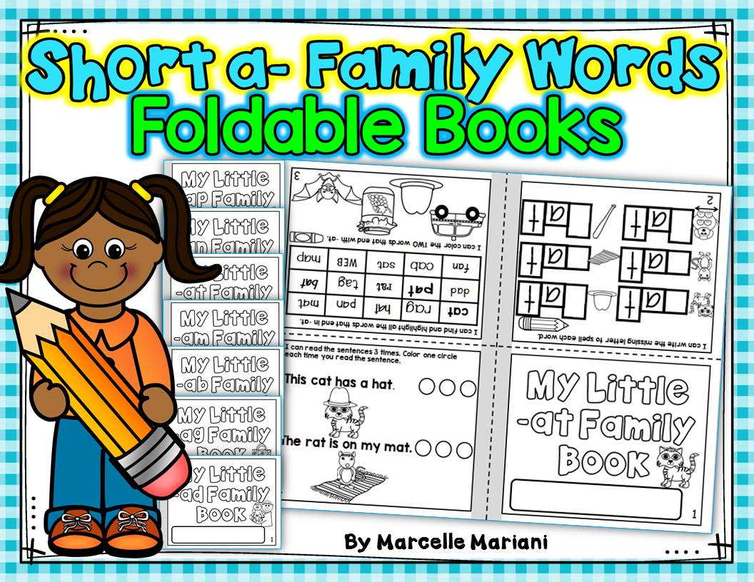 Word Family, short a ONE PAGE FOLD-ABLE BOOKS (7 Books)