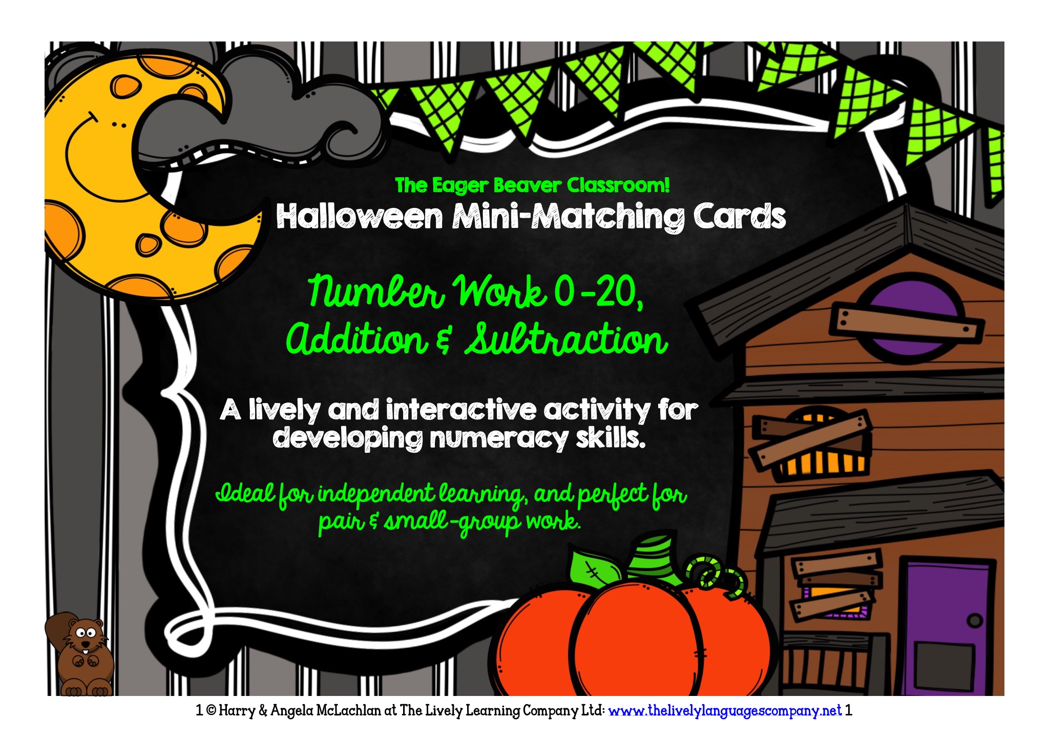 Halloween Mini-matching Cards for Number Work - Numbers 0-20, Addition & Subtraction