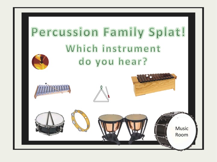 PERCUSSION FAMILY SPLAT! AN INSTRUMENT IDENTIFICATION GAME