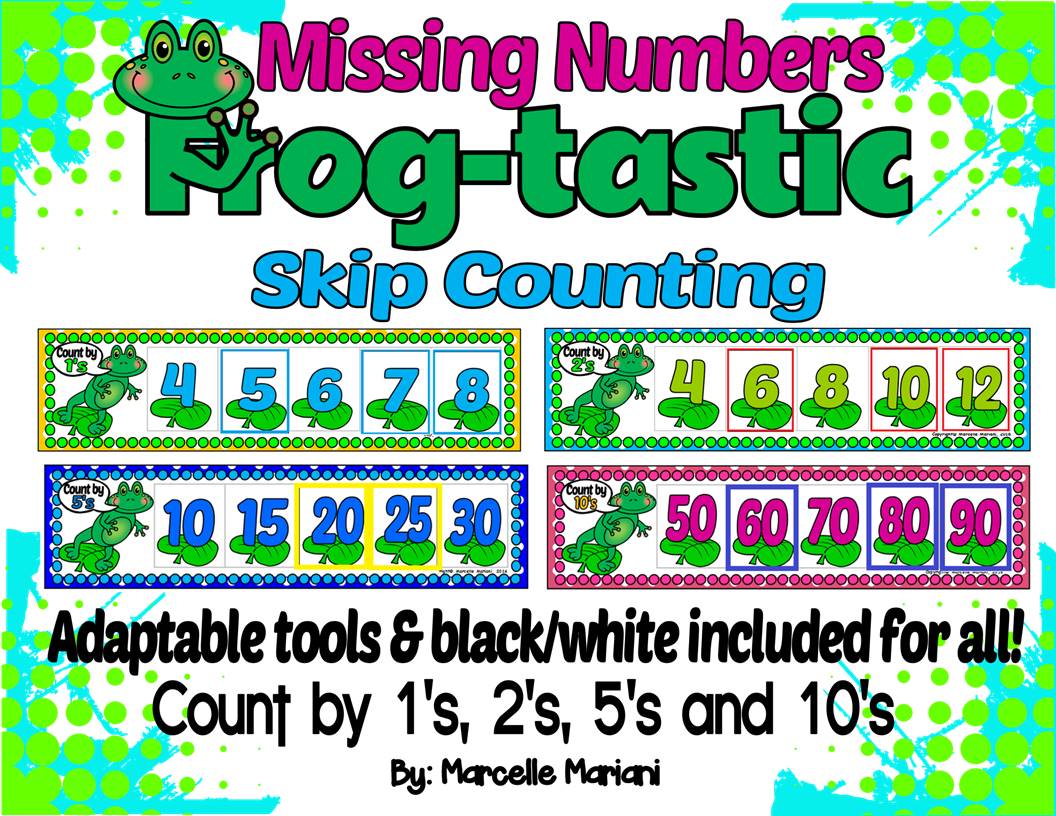 Frogs- SKIP COUNTING and COUNT ON by 1's, 2's, 5's and 10's MATH CENTER