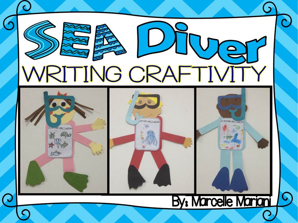 SEA LIFE-DIVER ART TEMPLATE- A WRITING-DRAWING CRAFTIVITY