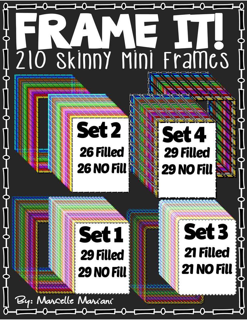 FRAME IT! Skinny Mini FRAMES FOR COVER PAGES AND WORKSHEETS (210 IMAGES)