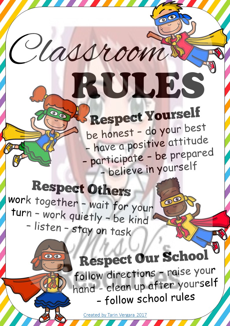 Superheros Classroom Rules