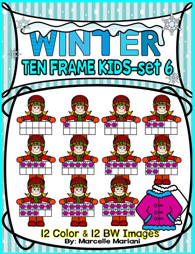 TEN FRAME KIDS- WINTER EDITION- SET 6- COMMERICAL USE