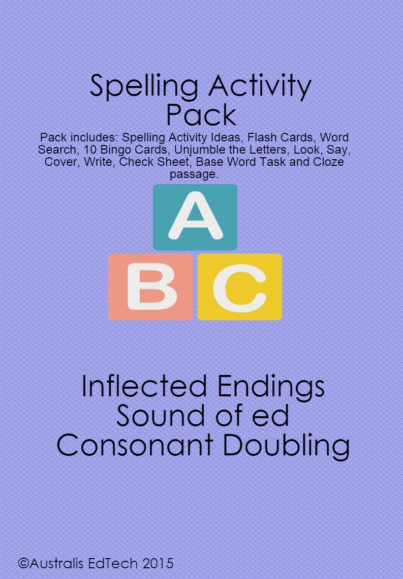 inflected Endings - ed with consonant doubling Spelling Pack