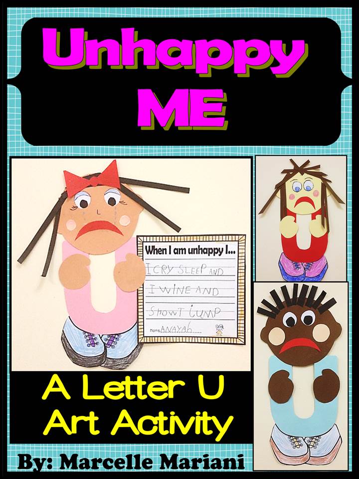 Letter of the week-Letter U-Art Activity Templates- Unhappy Me