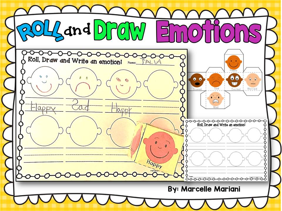 Feelings and Emotions- Roll and Draw- Literacy- Feelings Vocabulary Center
