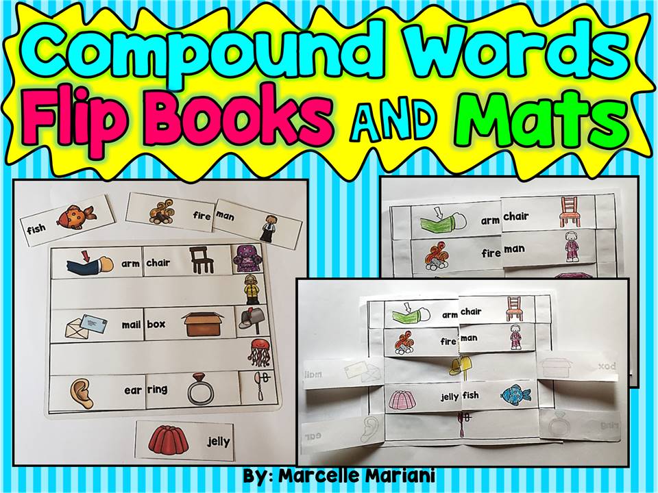 Compound Words Printable Flip Books and Word Work Mats- Adaptable Tools