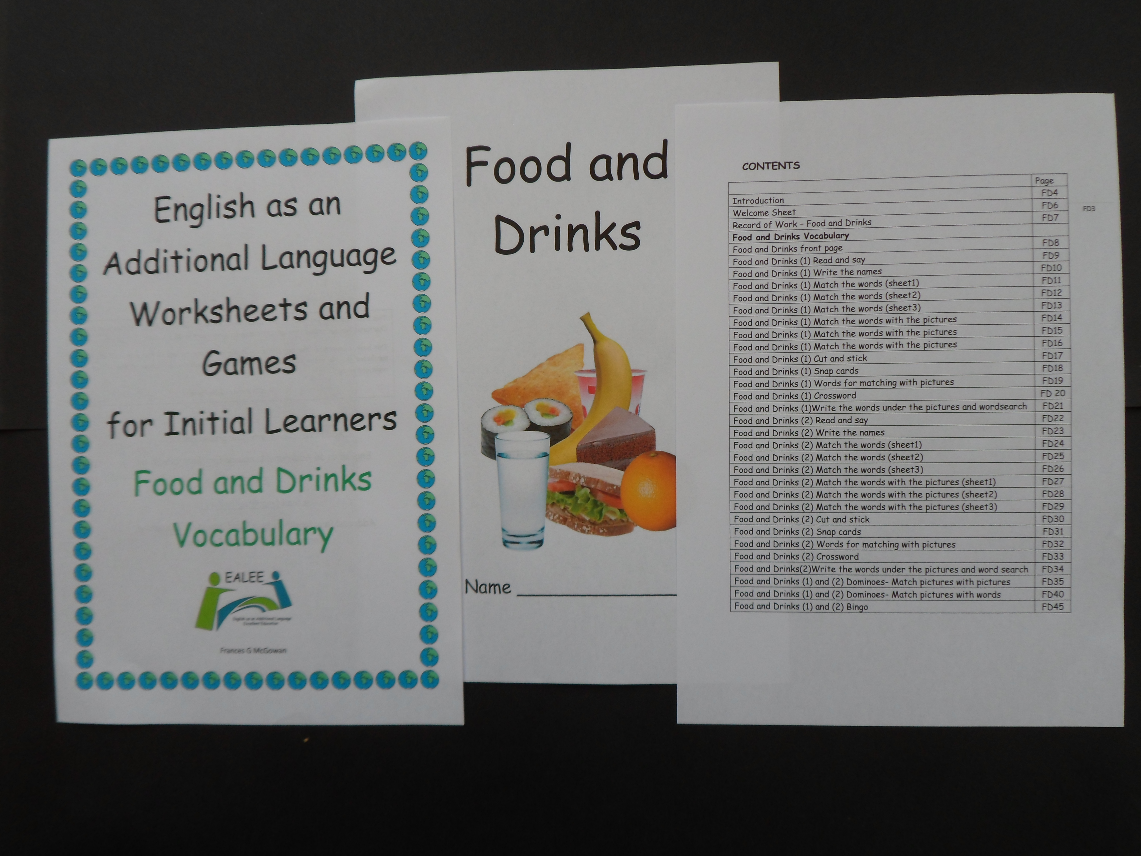 EAL/ESL Worksheets and Games for Initial Learners Food and Drinks Vocabulary